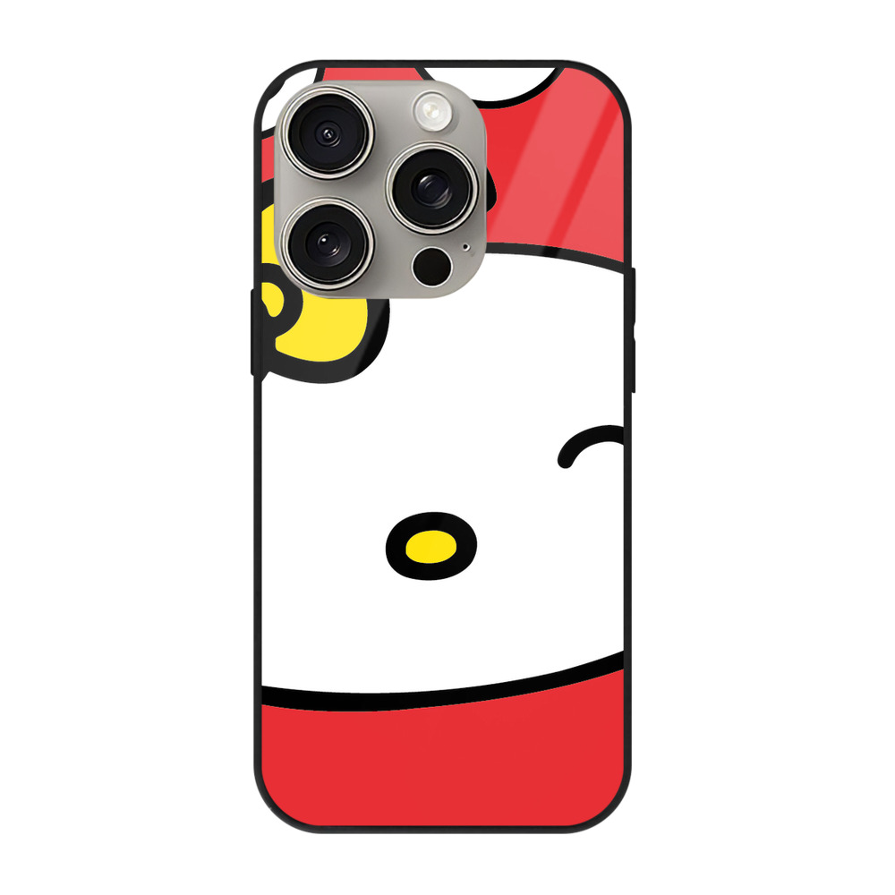 （画像用） Hello Kitty ハローキティ 【iPhone15Pro対応】スマホケース 耐衝撃＆黄変防止 背面ガラス