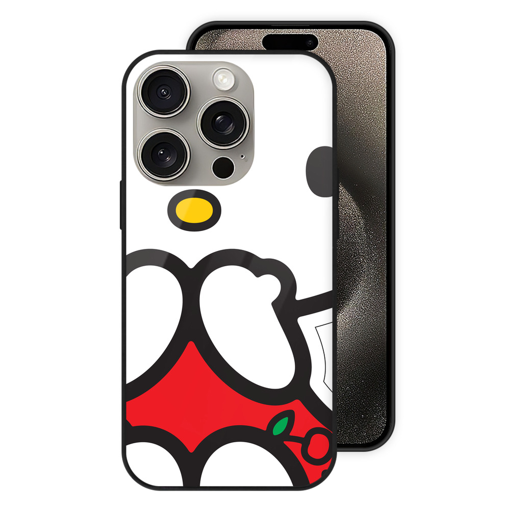 （画像用） Hello Kitty ハローキティ 【iPhone15Pro対応】スマホケース 耐衝撃＆黄変防止 背面ガラス