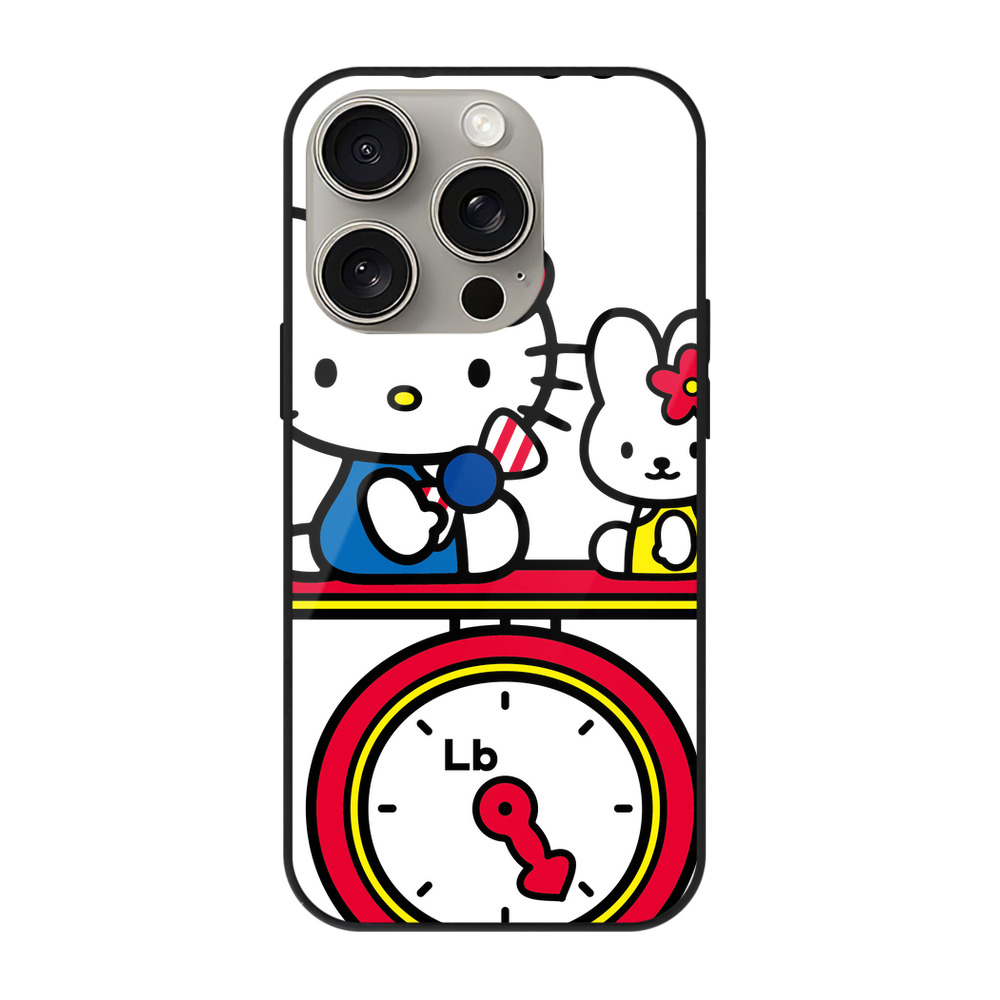 （画像用） Hello Kitty ハローキティ 【iPhone15Pro対応】スマホケース 耐衝撃＆黄変防止 背面ガラス