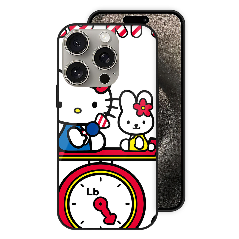 （画像用） Hello Kitty ハローキティ 【iPhone15Pro対応】スマホケース 耐衝撃＆黄変防止 背面ガラス