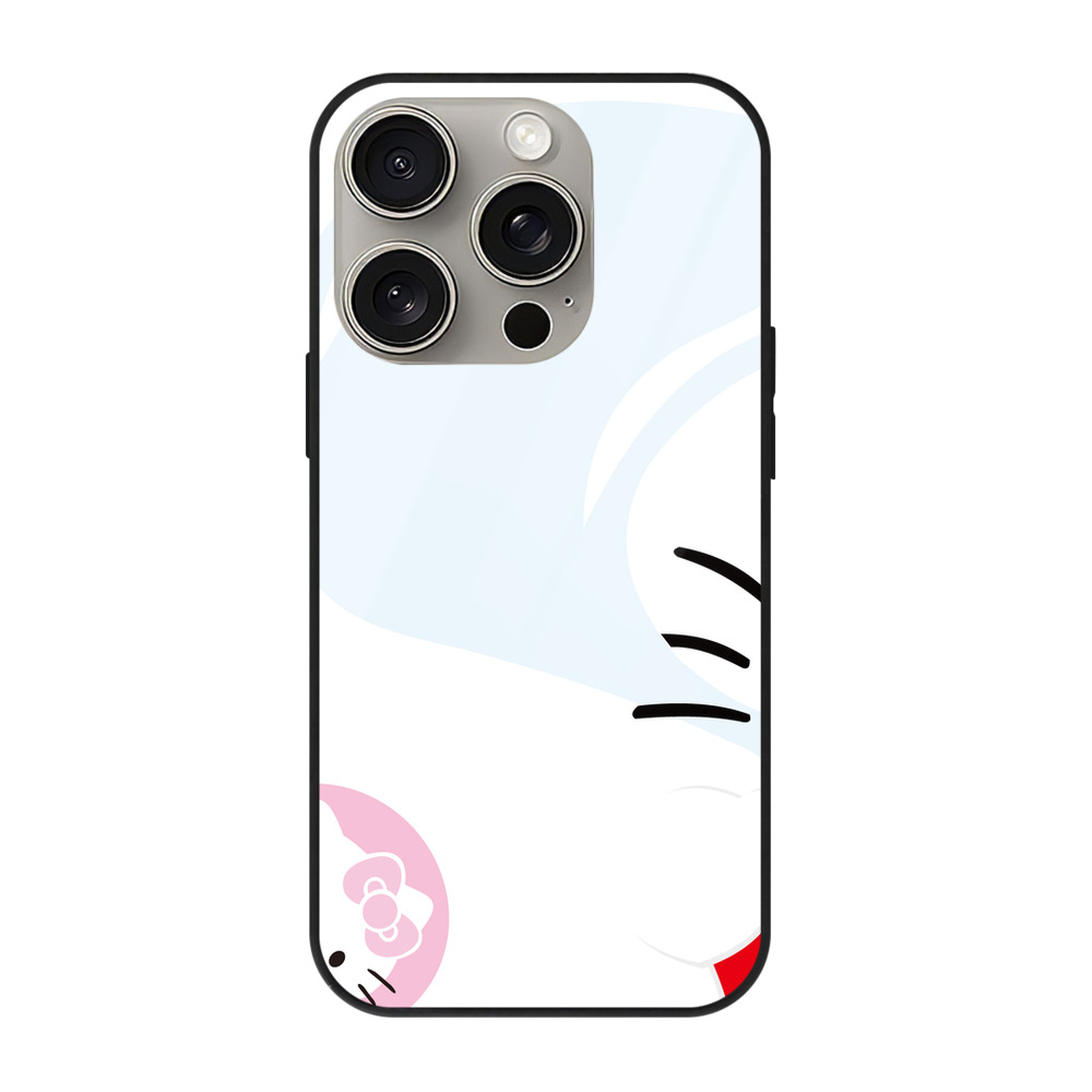 （画像用） Hello Kitty ハローキティ 【iPhone15Pro対応】スマホケース 耐衝撃＆黄変防止 背面ガラス