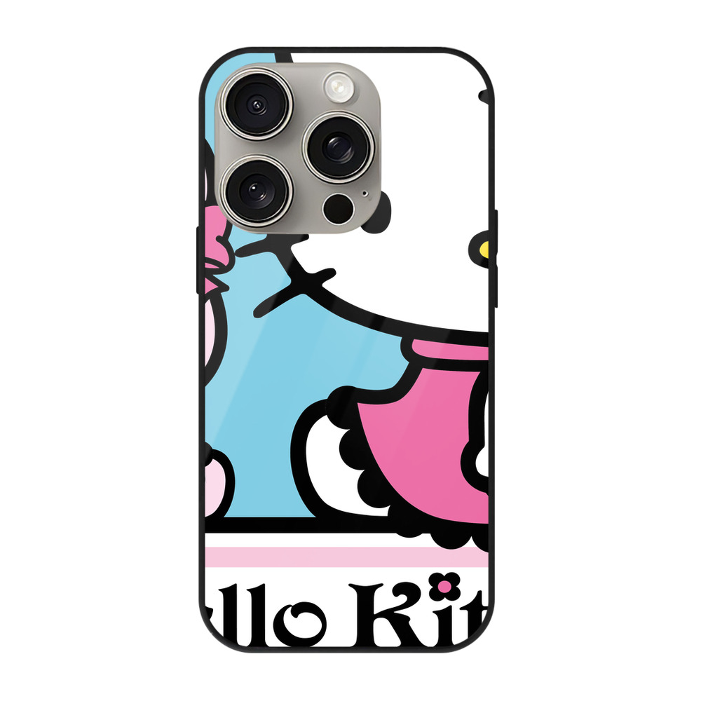 （画像用） Hello Kitty ハローキティ 【iPhone15Pro対応】スマホケース 耐衝撃＆黄変防止 背面ガラス