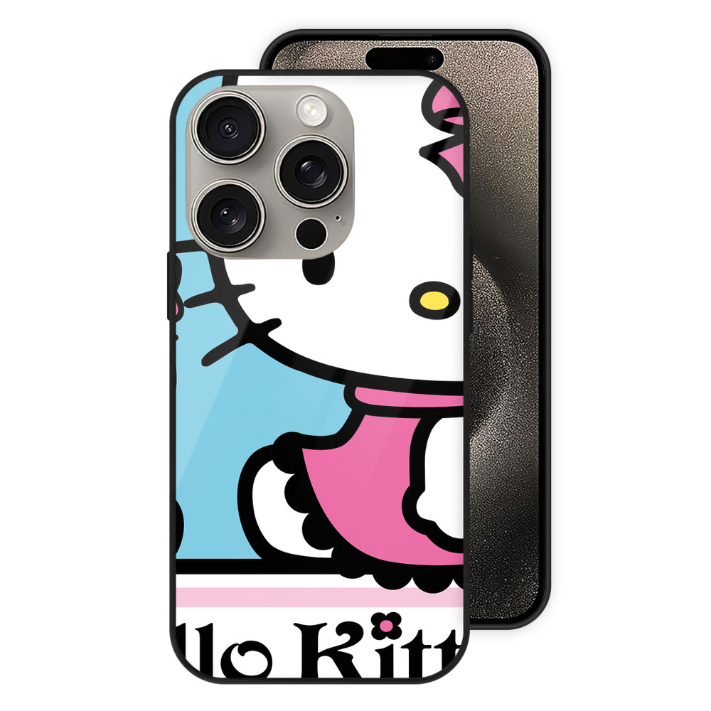 （画像用） Hello Kitty ハローキティ 【iPhone15Pro対応】スマホケース 耐衝撃＆黄変防止 背面ガラス