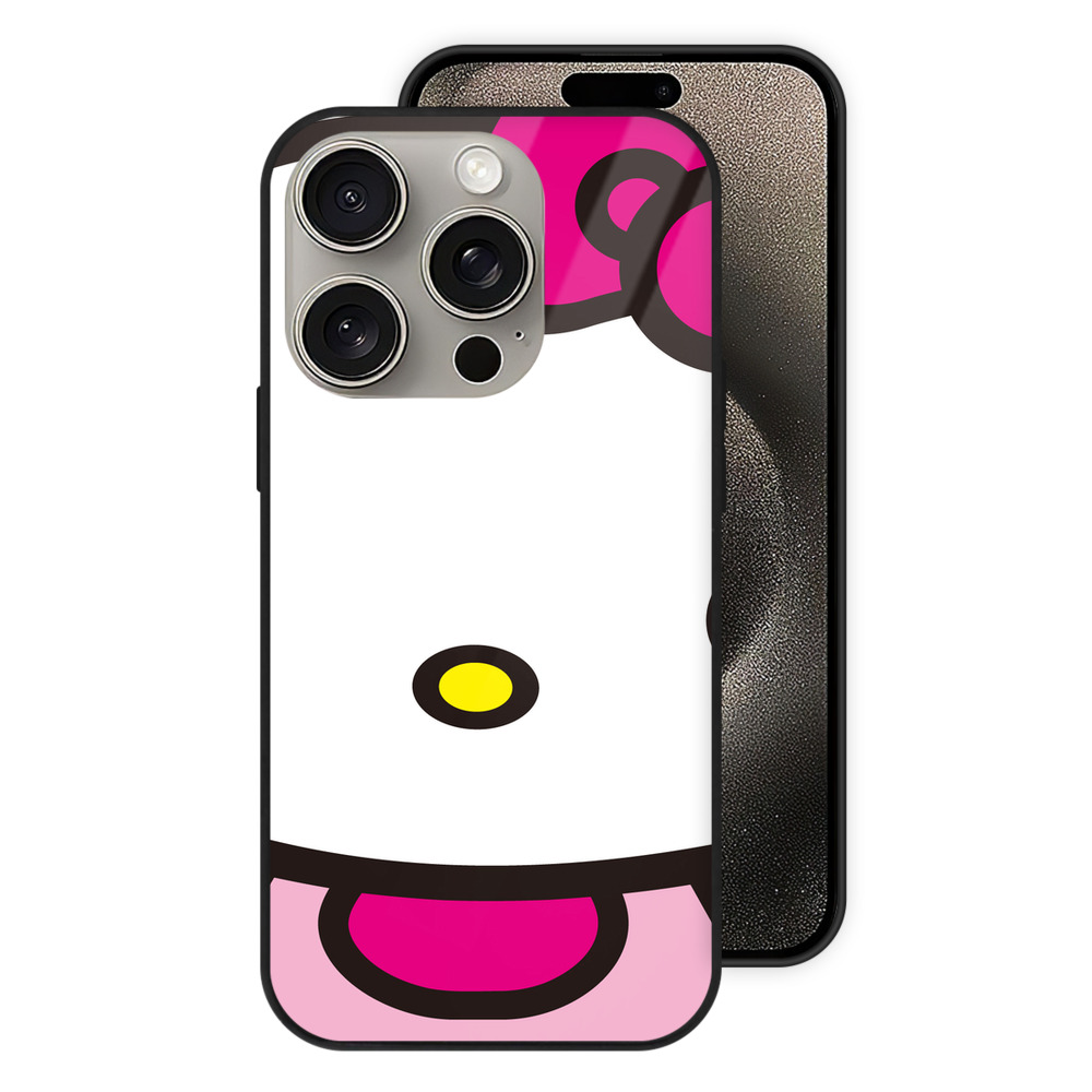 （画像用） Hello Kitty ハローキティ 【iPhone15Pro対応】スマホケース 耐衝撃＆黄変防止 背面ガラス