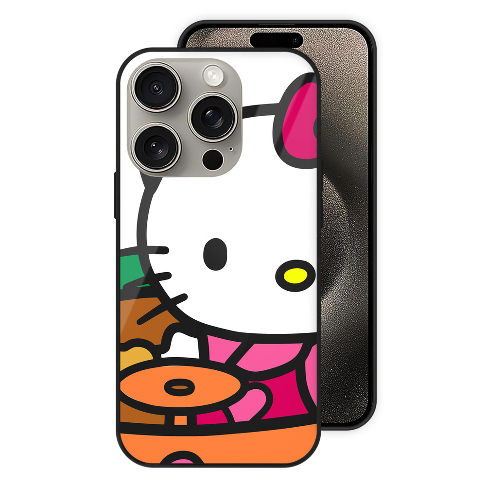 （画像用） Hello Kitty ハローキティ 【iPhone15Pro対応】スマホケース 耐衝撃＆黄変防止 背面ガラス