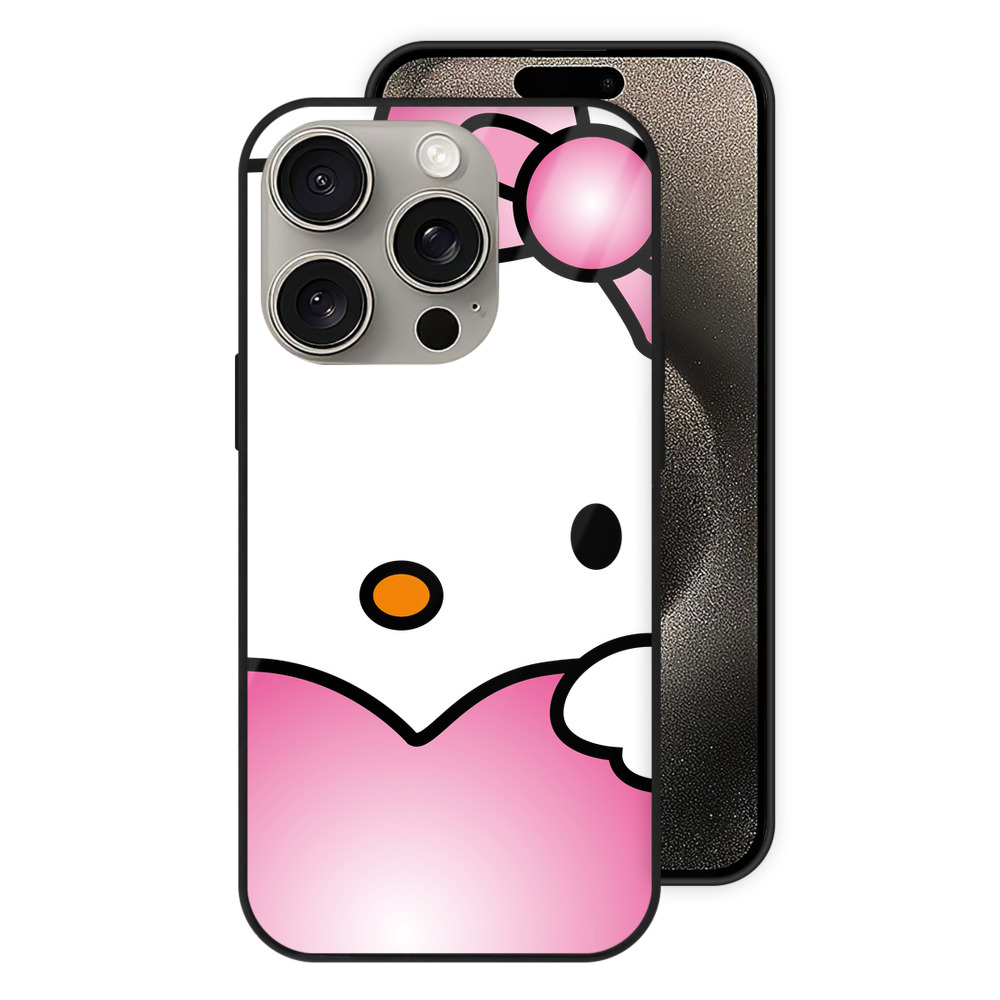 （画像用） Hello Kitty ハローキティ 【iPhone15Pro対応】スマホケース 耐衝撃＆黄変防止 背面ガラス