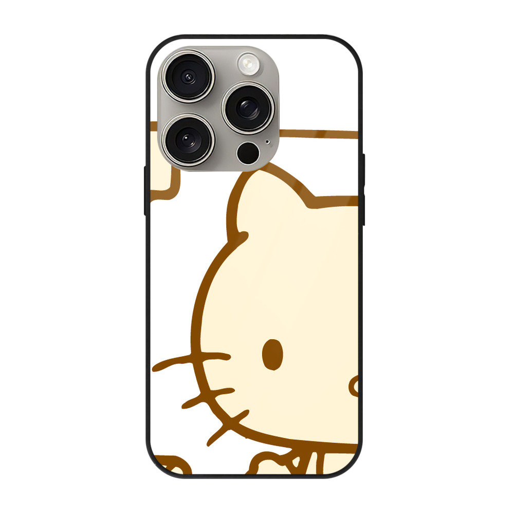 （画像用） Hello Kitty ハローキティ 【iPhone15Pro対応】スマホケース 耐衝撃＆黄変防止 背面ガラス
