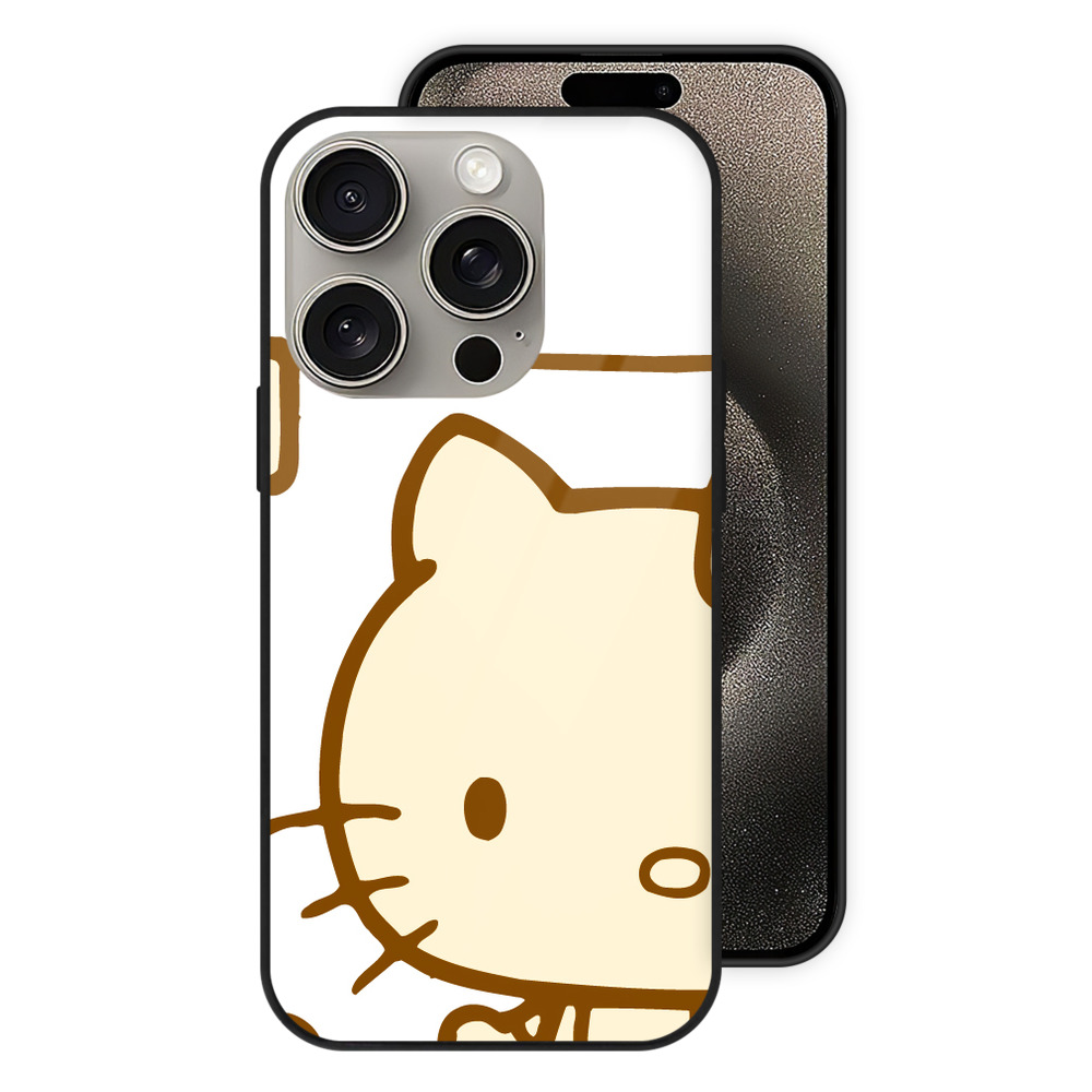 （画像用） Hello Kitty ハローキティ 【iPhone15Pro対応】スマホケース 耐衝撃＆黄変防止 背面ガラス