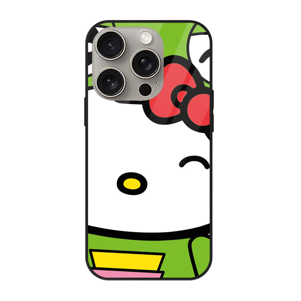 （画像用） Hello Kitty ハローキティ 【iPhone15Pro対応】スマホケース 耐衝撃＆黄変防止 背面ガラス