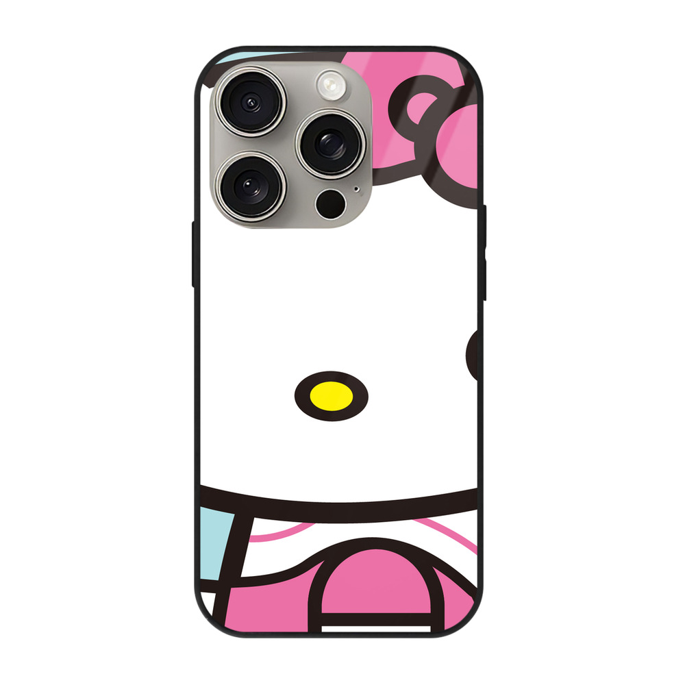 （画像用） Hello Kitty ハローキティ 【iPhone15Pro対応】スマホケース 耐衝撃＆黄変防止 背面ガラス