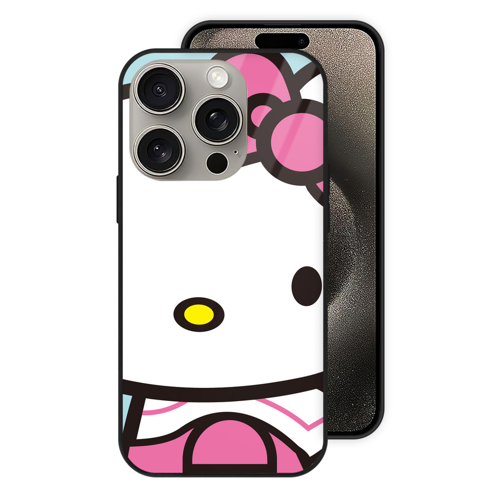 （画像用） Hello Kitty ハローキティ 【iPhone15Pro対応】スマホケース 耐衝撃＆黄変防止 背面ガラス