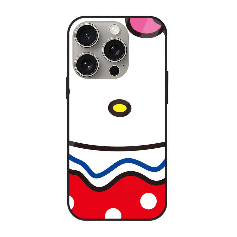 （画像用） Hello Kitty ハローキティ 【iPhone15Pro対応】スマホケース 耐衝撃＆黄変防止 背面ガラス