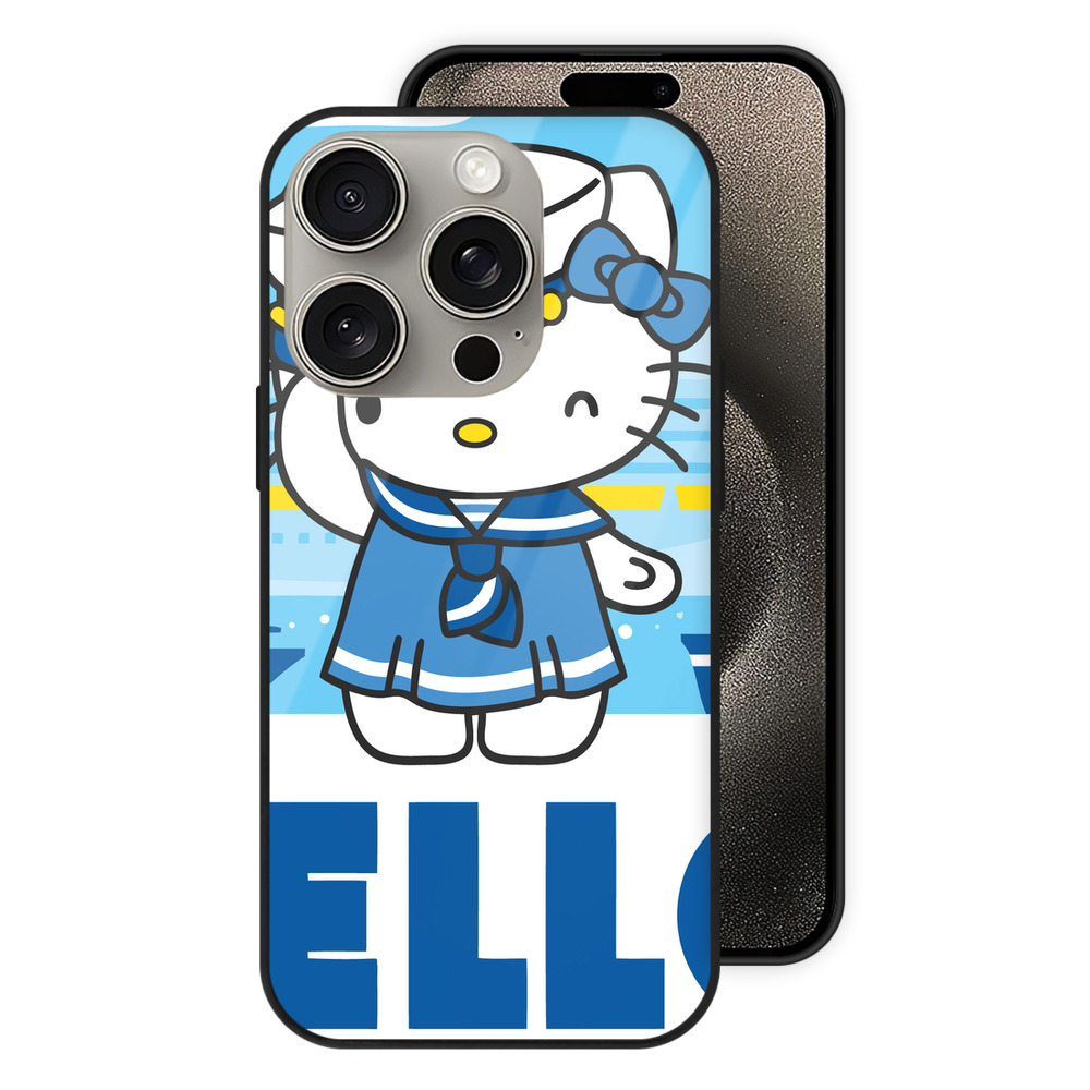 （画像用） Hello Kitty ハローキティ 【iPhone15Pro対応】スマホケース 耐衝撃＆黄変防止 背面ガラス