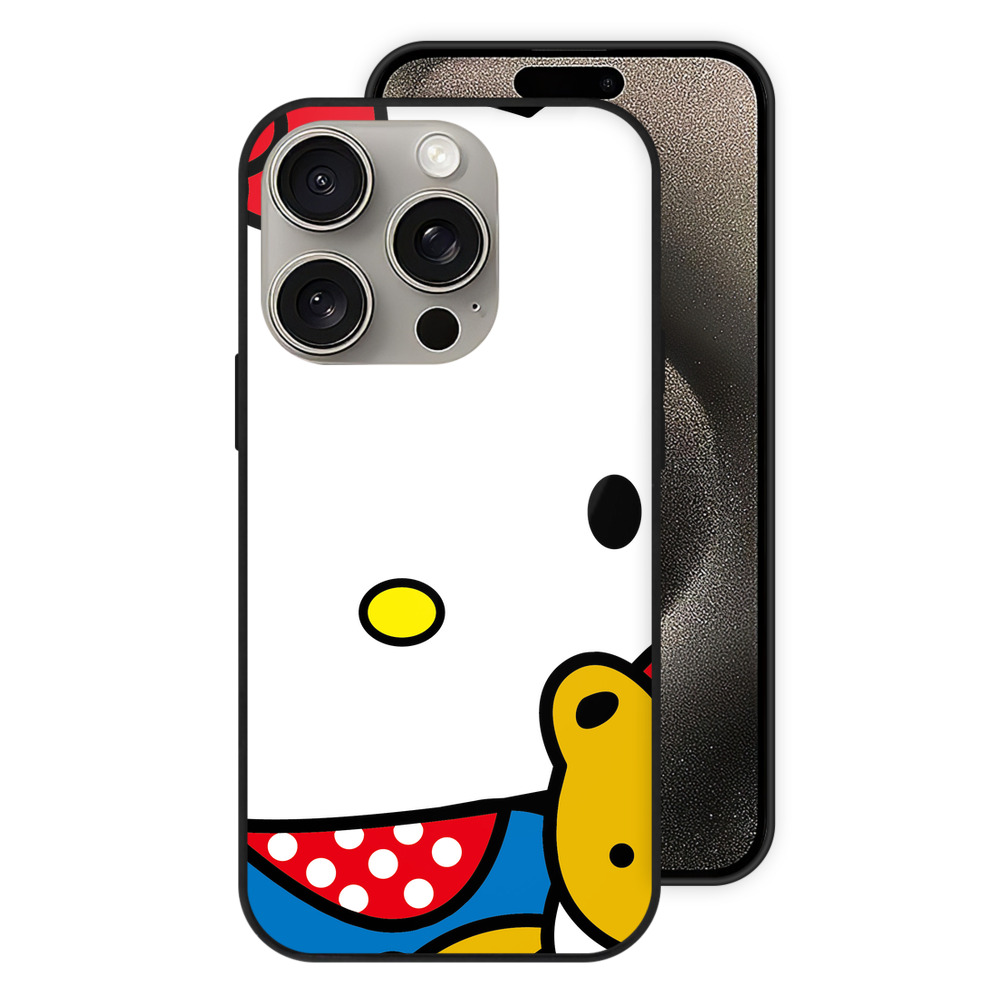 （画像用） Hello Kitty ハローキティ 【iPhone15Pro対応】スマホケース 耐衝撃＆黄変防止 背面ガラス