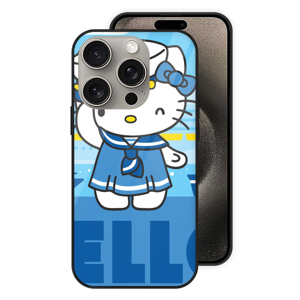 （画像用） Hello Kitty ハローキティ 【iPhone15Pro対応】スマホケース 耐衝撃＆黄変防止 背面ガラス