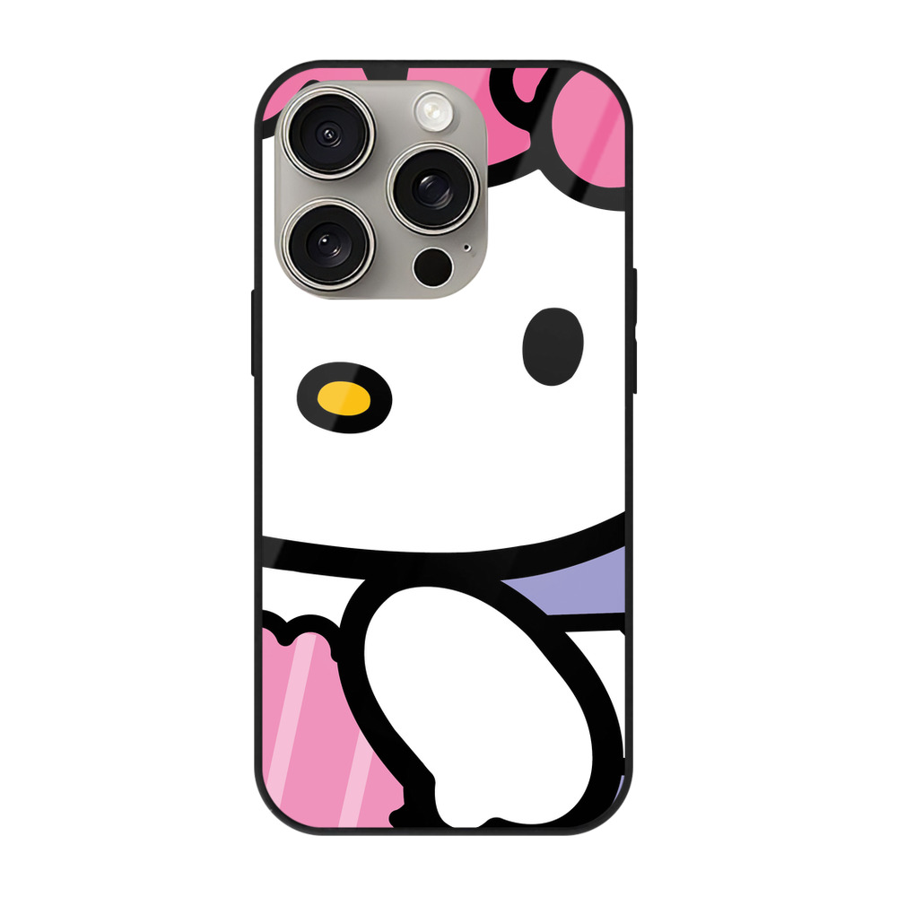 （画像用） Hello Kitty ハローキティ 【iPhone15Pro対応】スマホケース 耐衝撃＆黄変防止 背面ガラス