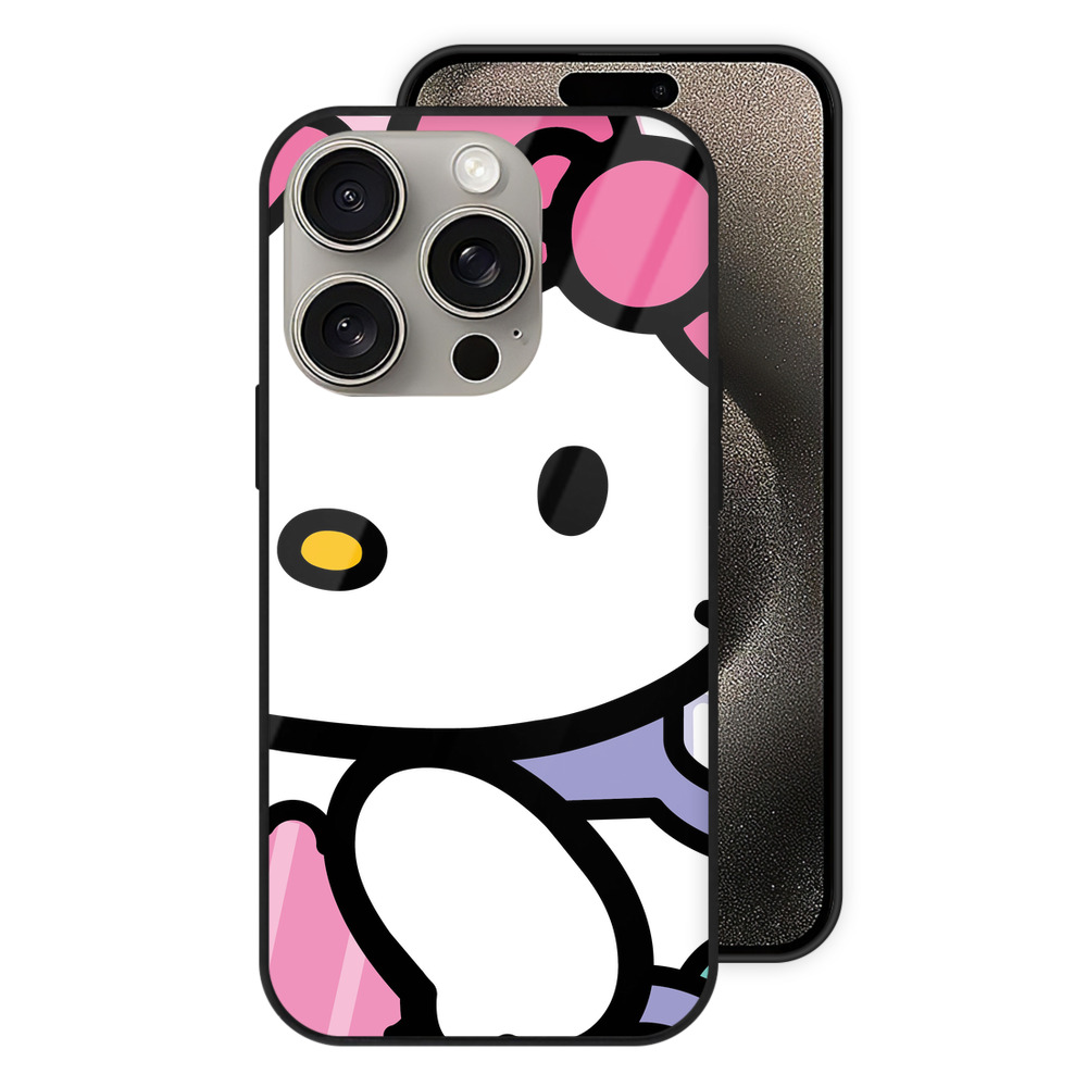 （画像用） Hello Kitty ハローキティ 【iPhone15Pro対応】スマホケース 耐衝撃＆黄変防止 背面ガラス