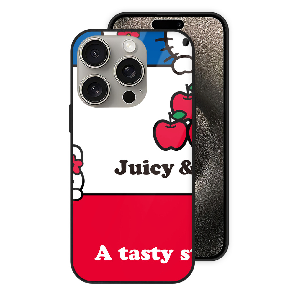 （画像用） Hello Kitty ハローキティ 【iPhone15Pro対応】スマホケース 耐衝撃＆黄変防止 背面ガラス