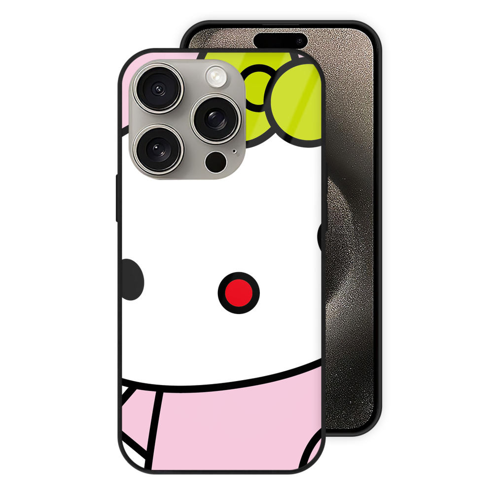 （画像用） Hello Kitty ハローキティ 【iPhone15Pro対応】スマホケース 耐衝撃＆黄変防止 背面ガラス