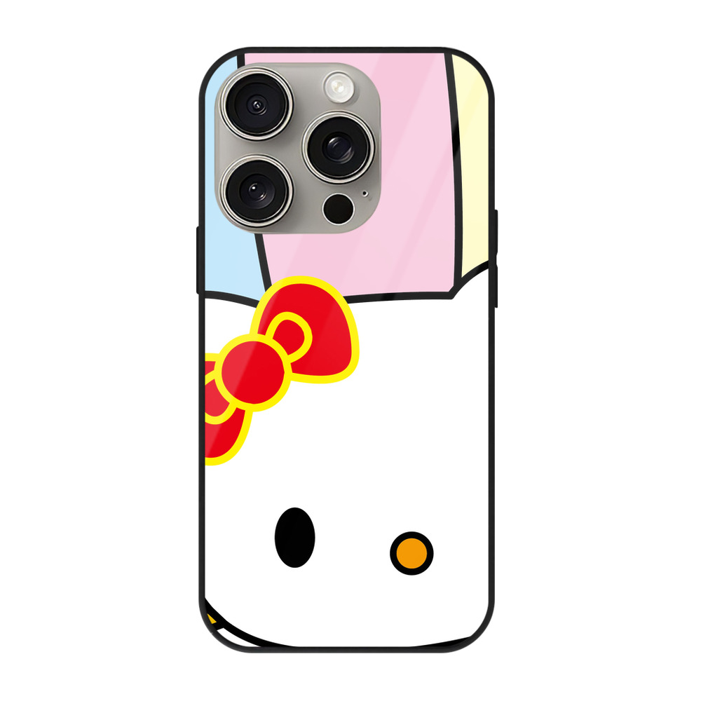 （画像用） Hello Kitty ハローキティ 【iPhone15Pro対応】スマホケース 耐衝撃＆黄変防止 背面ガラス