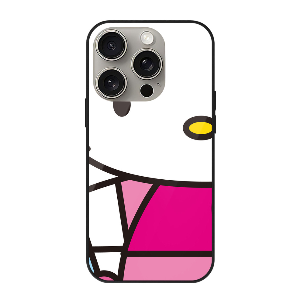 （画像用） Hello Kitty ハローキティ 【iPhone15Pro対応】スマホケース 耐衝撃＆黄変防止 背面ガラス