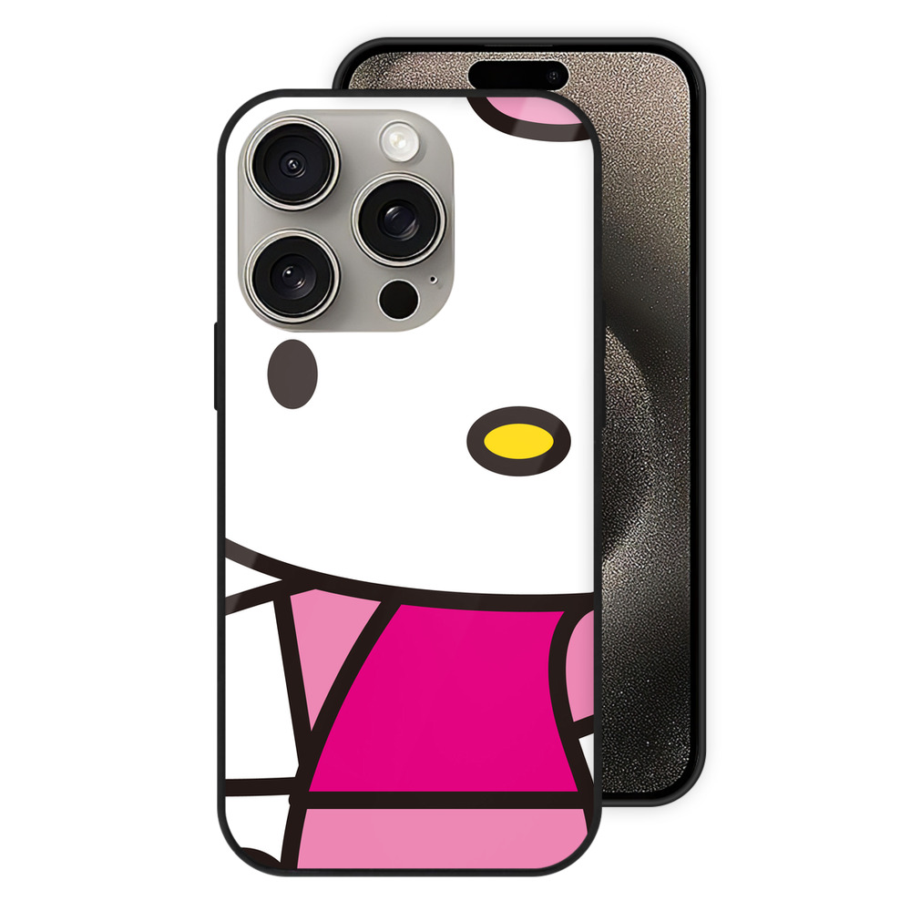 （画像用） Hello Kitty ハローキティ 【iPhone15Pro対応】スマホケース 耐衝撃＆黄変防止 背面ガラス