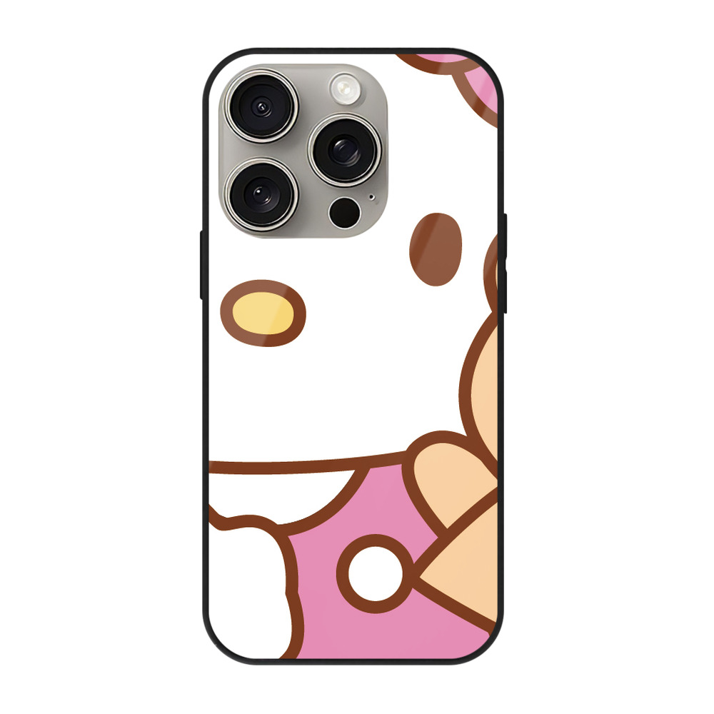 （画像用） Hello Kitty ハローキティ 【iPhone15Pro対応】スマホケース 耐衝撃＆黄変防止 背面ガラス