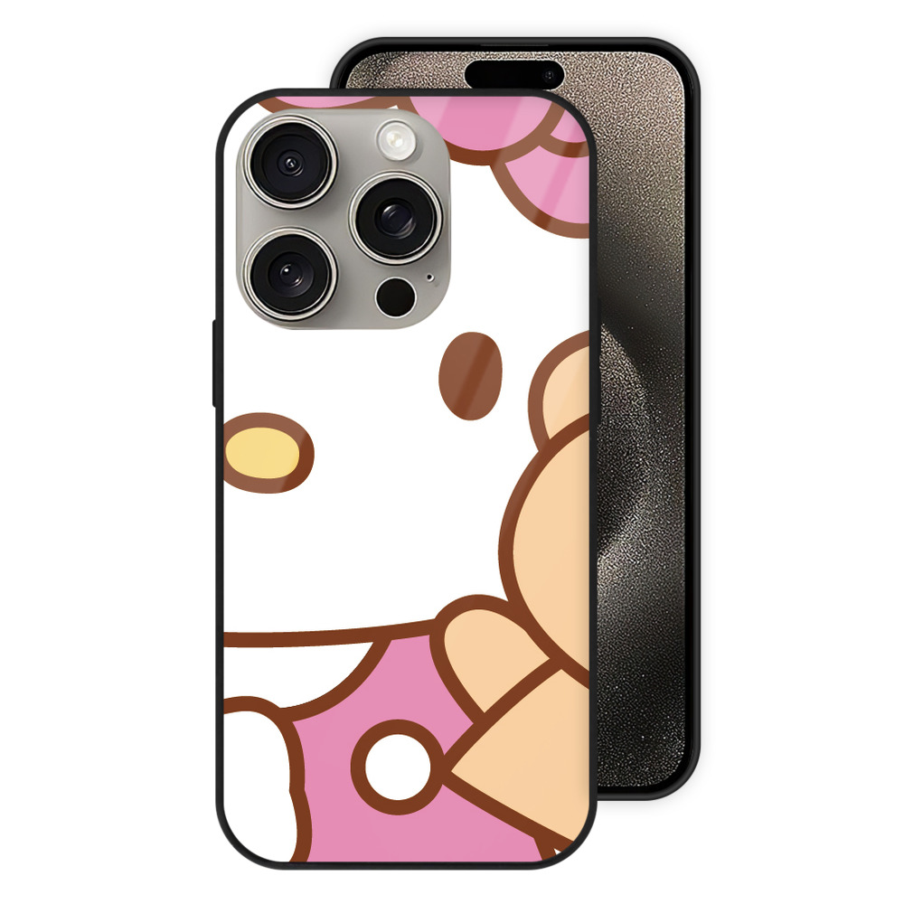 （画像用） Hello Kitty ハローキティ 【iPhone15Pro対応】スマホケース 耐衝撃＆黄変防止 背面ガラス