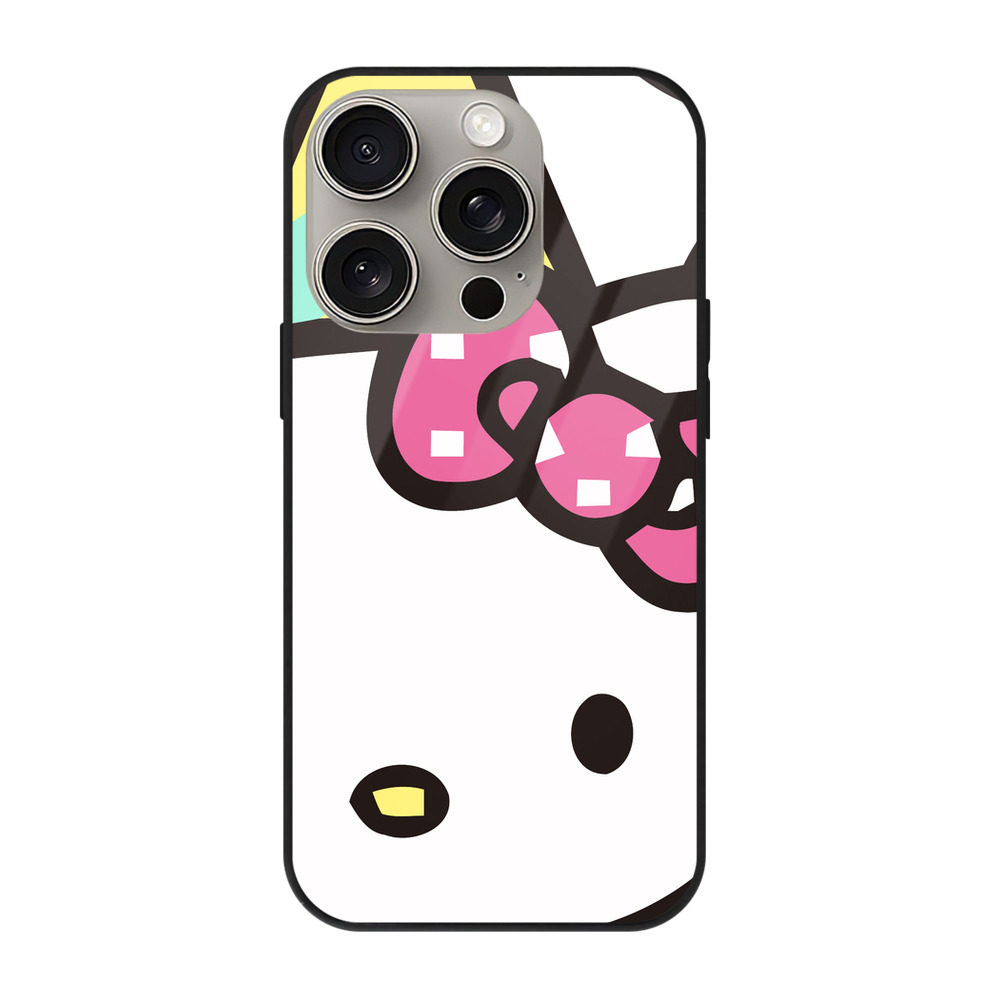 （画像用） Hello Kitty ハローキティ 【iPhone15Pro対応】スマホケース 耐衝撃＆黄変防止 背面ガラス