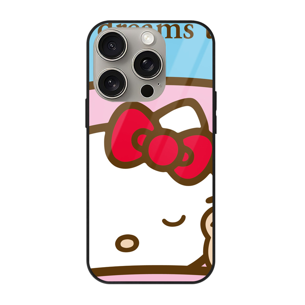 （画像用） Hello Kitty ハローキティ 【iPhone15Pro対応】スマホケース 耐衝撃＆黄変防止 背面ガラス