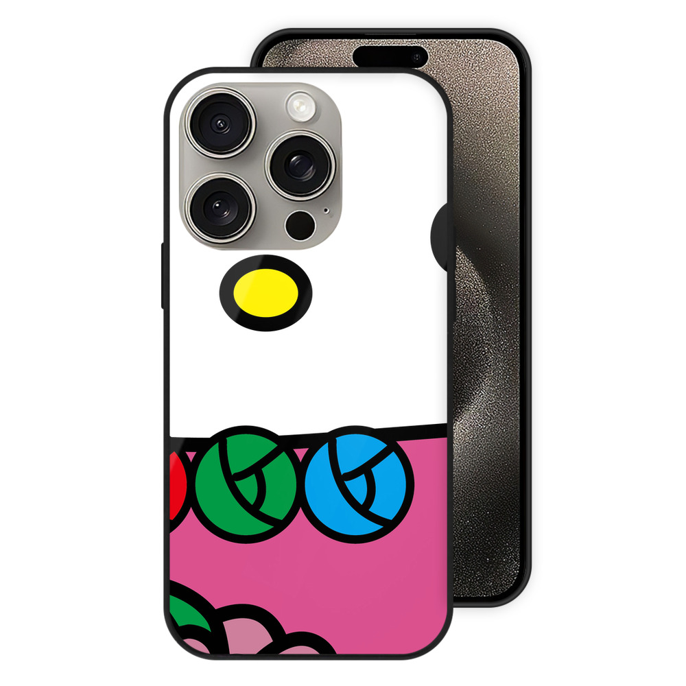 （画像用） Hello Kitty ハローキティ 【iPhone15Pro対応】スマホケース 耐衝撃＆黄変防止 背面ガラス