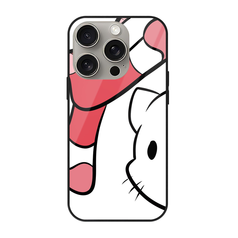 （画像用） Hello Kitty ハローキティ 【iPhone15Pro対応】スマホケース 耐衝撃＆黄変防止 背面ガラス