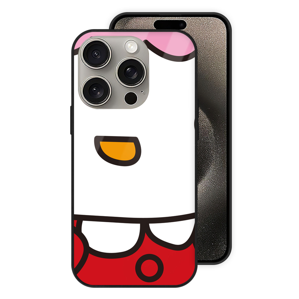 （画像用） Hello Kitty ハローキティ 【iPhone15Pro対応】スマホケース 耐衝撃＆黄変防止 背面ガラス