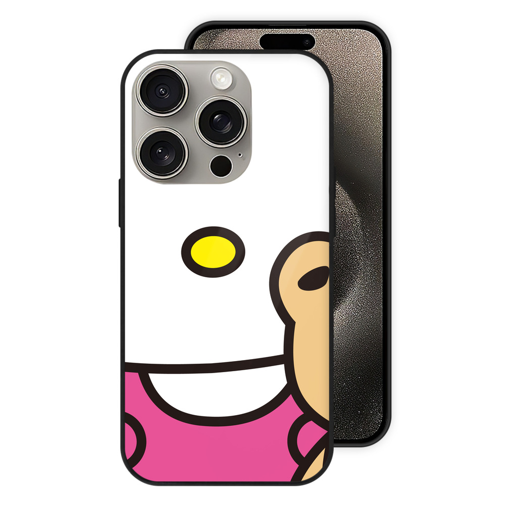 （画像用） Hello Kitty ハローキティ 【iPhone15Pro対応】スマホケース 耐衝撃＆黄変防止 背面ガラス