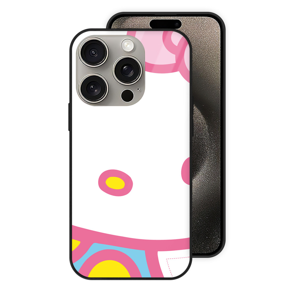 （画像用） Hello Kitty ハローキティ 【iPhone15Pro対応】スマホケース 耐衝撃＆黄変防止 背面ガラス