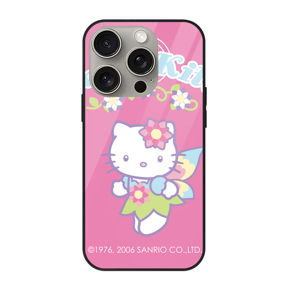 （画像用） Hello Kitty ハローキティ 【iPhone15Pro対応】スマホケース 耐衝撃＆黄変防止 背面ガラス