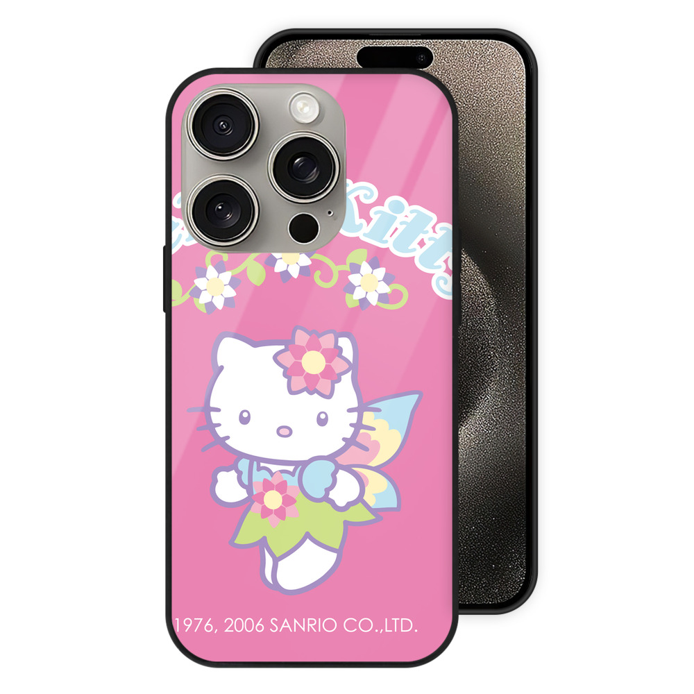 （画像用） Hello Kitty ハローキティ 【iPhone15Pro対応】スマホケース 耐衝撃＆黄変防止 背面ガラス