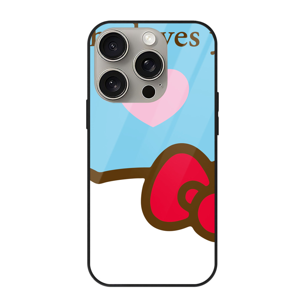 （画像用） Hello Kitty ハローキティ 【iPhone15Pro対応】スマホケース 耐衝撃＆黄変防止 背面ガラス