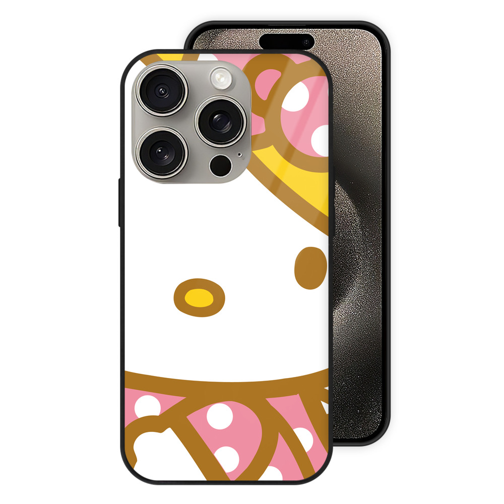 （画像用） Hello Kitty ハローキティ 【iPhone15Pro対応】スマホケース 耐衝撃＆黄変防止 背面ガラス