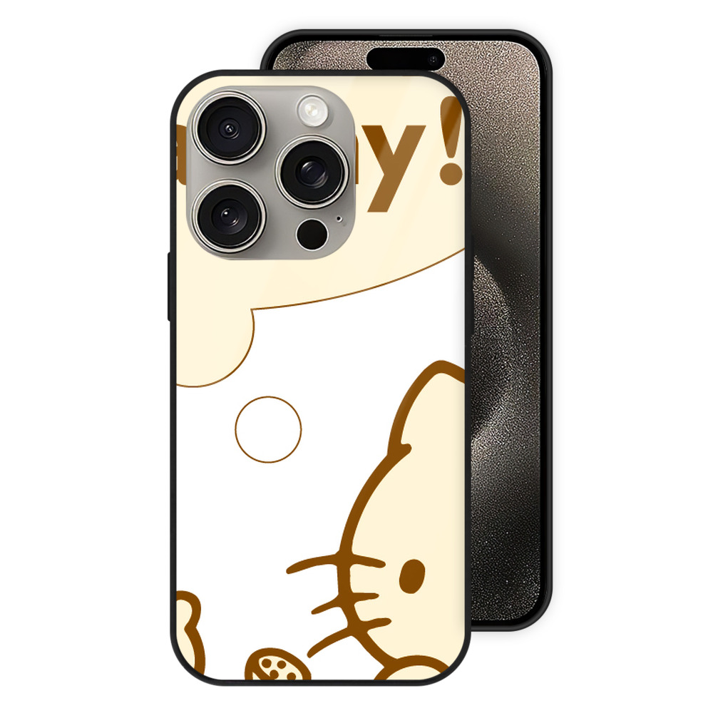 （画像用） Hello Kitty ハローキティ 【iPhone15Pro対応】スマホケース 耐衝撃＆黄変防止 背面ガラス