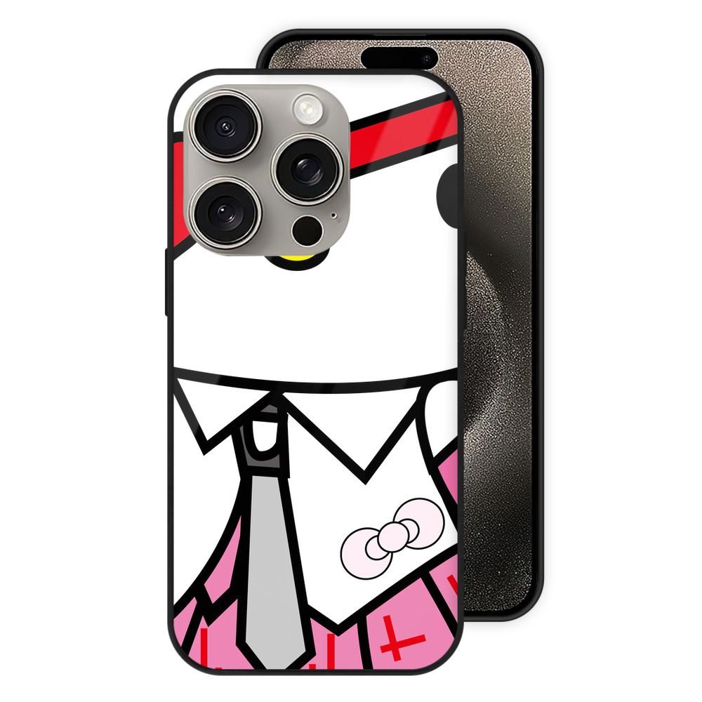 （画像用） Hello Kitty ハローキティ 【iPhone15Pro対応】スマホケース 耐衝撃＆黄変防止 背面ガラス