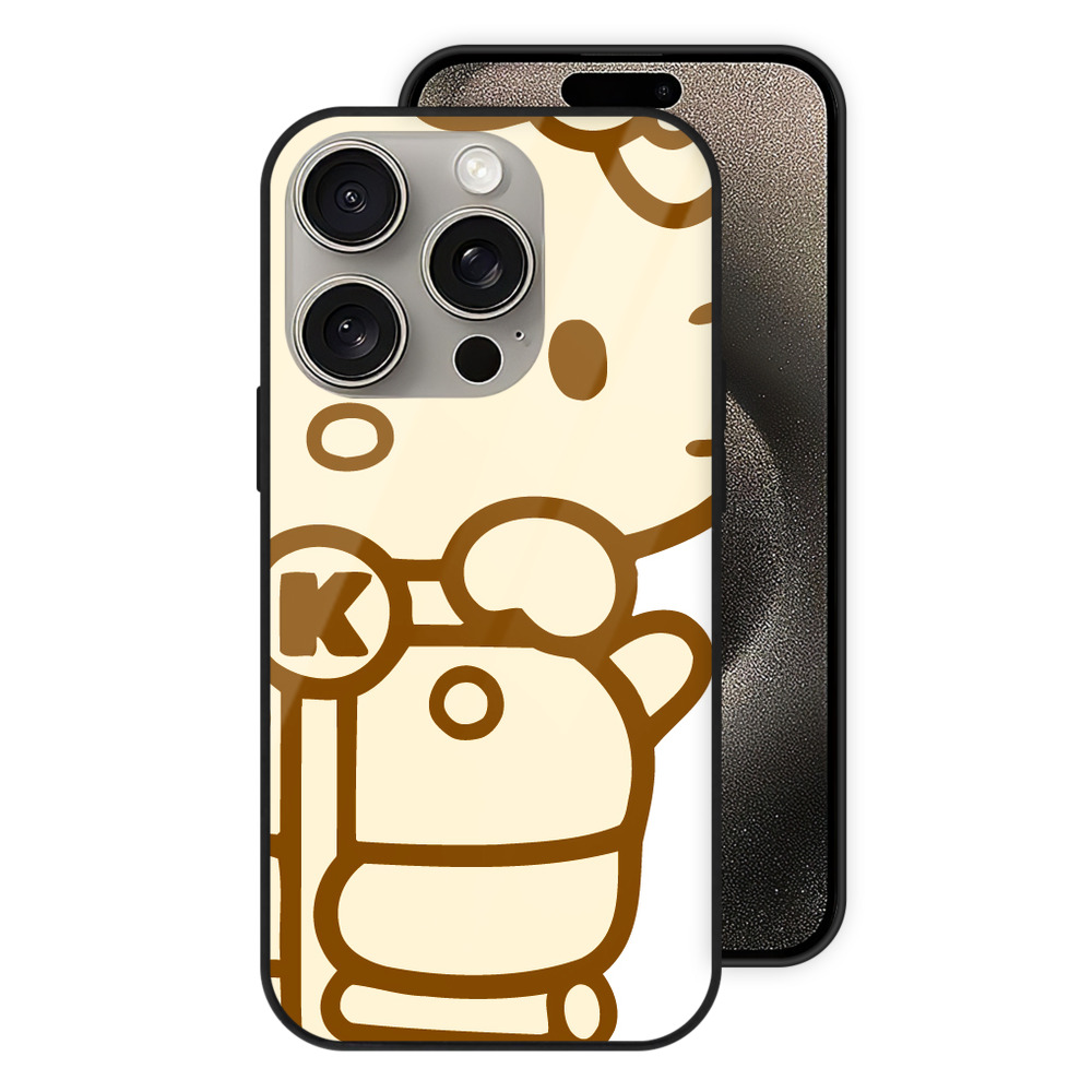 （画像用） Hello Kitty ハローキティ 【iPhone15Pro対応】スマホケース 耐衝撃＆黄変防止 背面ガラス