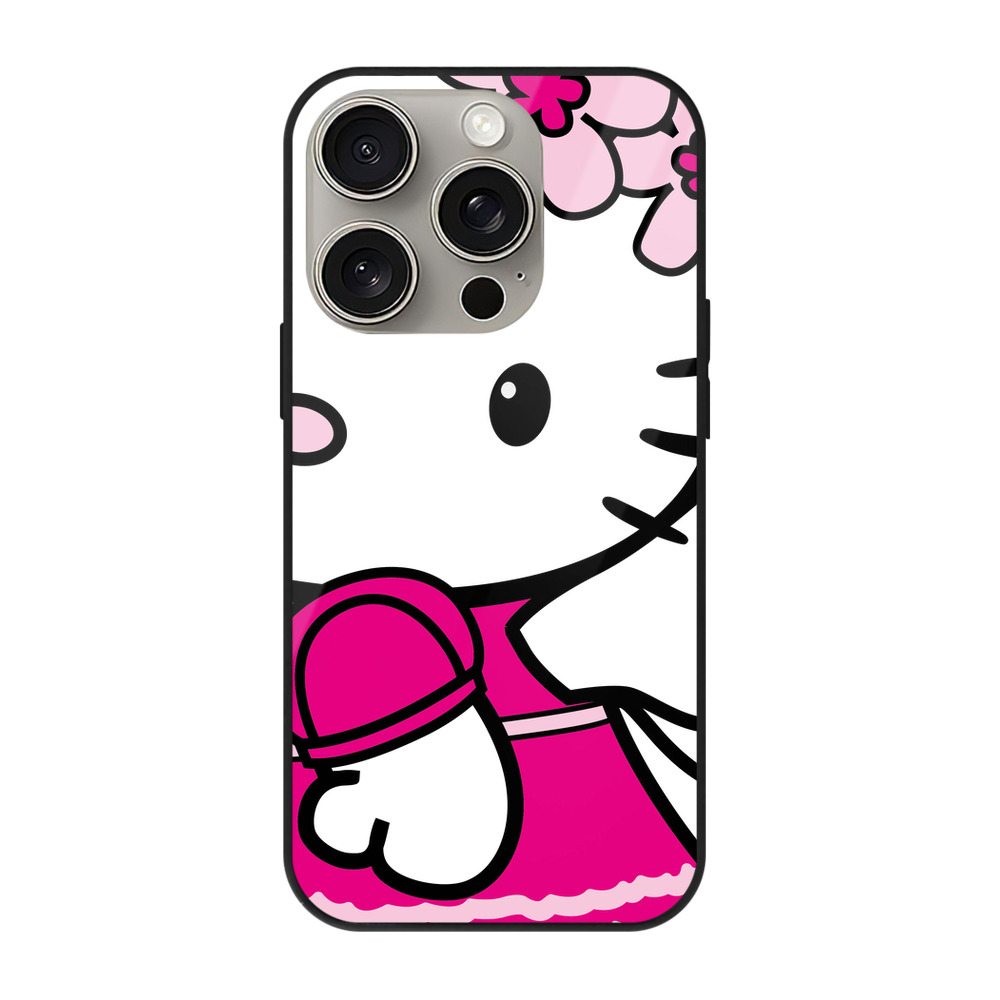 （画像用） Hello Kitty ハローキティ 【iPhone15Pro対応】スマホケース 耐衝撃＆黄変防止 背面ガラス