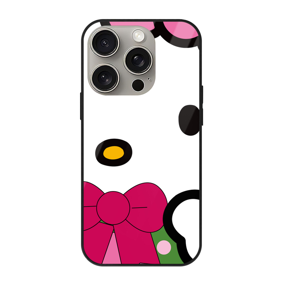 （画像用） Hello Kitty ハローキティ 【iPhone15Pro対応】スマホケース 耐衝撃＆黄変防止 背面ガラス