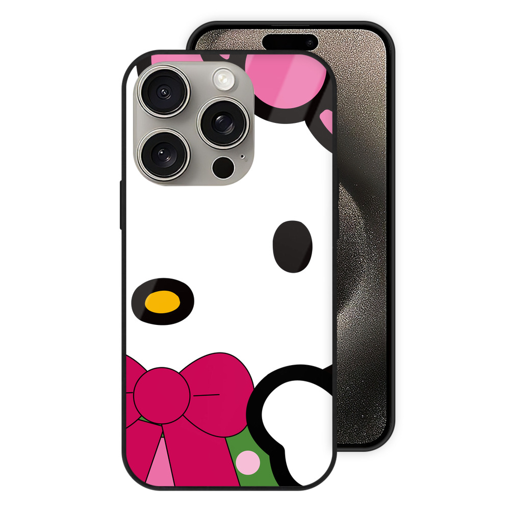 （画像用） Hello Kitty ハローキティ 【iPhone15Pro対応】スマホケース 耐衝撃＆黄変防止 背面ガラス