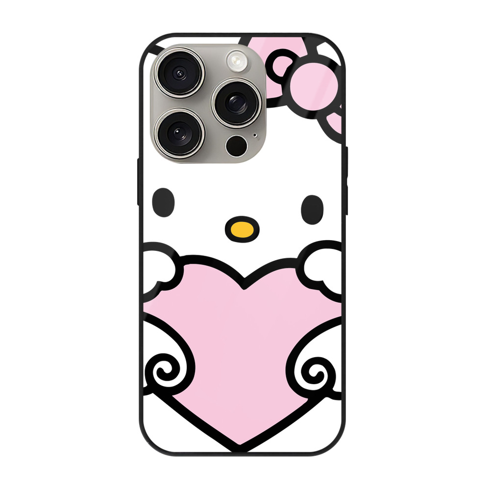 （画像用） Hello Kitty ハローキティ 【iPhone15Pro対応】スマホケース 耐衝撃＆黄変防止 背面ガラス