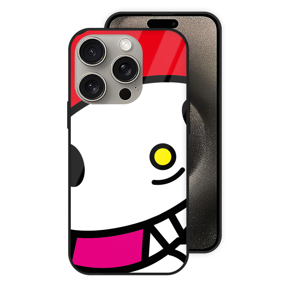 （画像用） Hello Kitty ハローキティ 【iPhone15Pro対応】スマホケース 耐衝撃＆黄変防止 背面ガラス