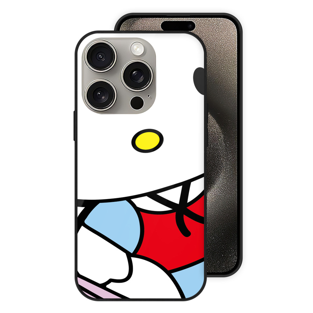 （画像用） Hello Kitty ハローキティ 【iPhone15Pro対応】スマホケース 耐衝撃＆黄変防止 背面ガラス