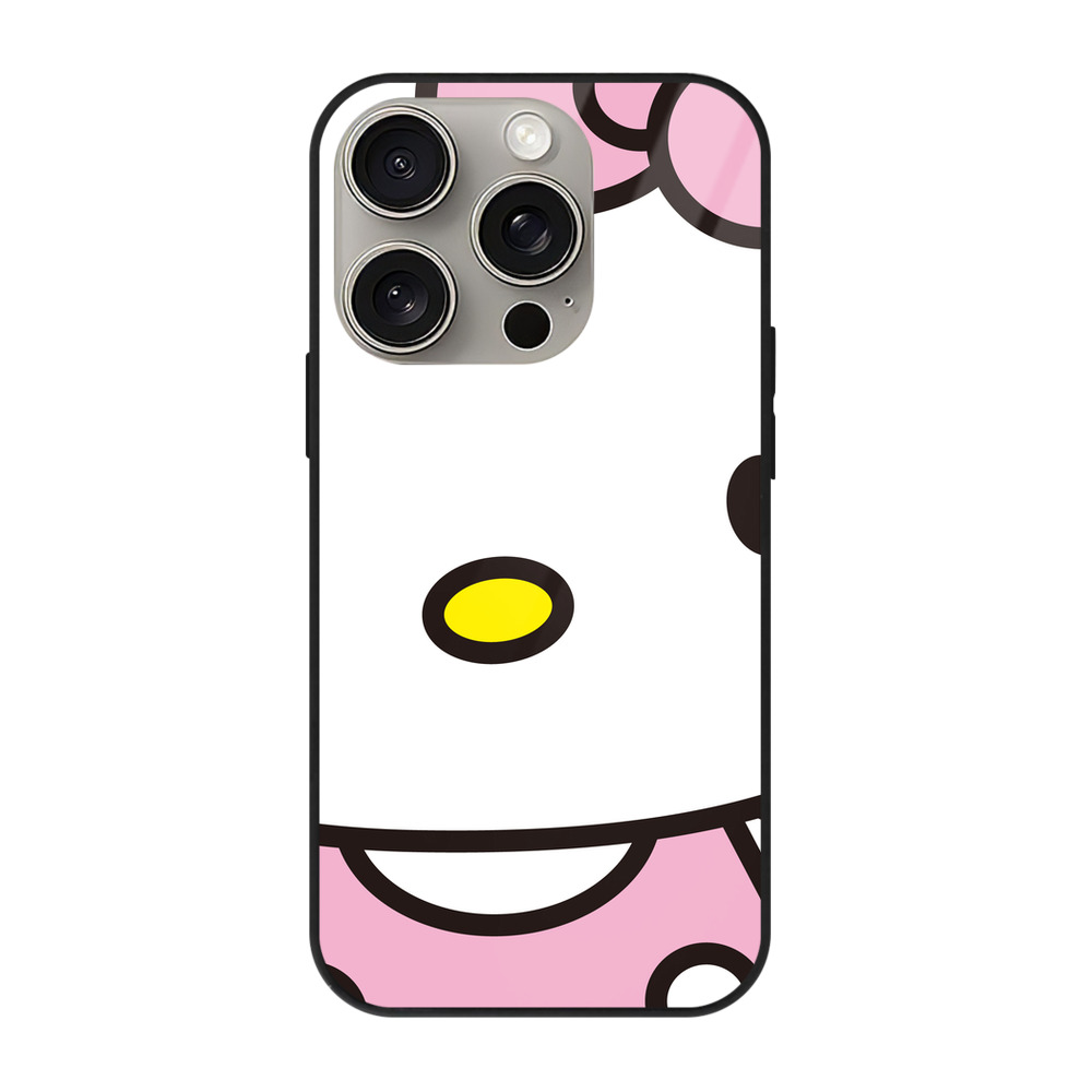 （画像用） Hello Kitty ハローキティ 【iPhone15Pro対応】スマホケース 耐衝撃＆黄変防止 背面ガラス