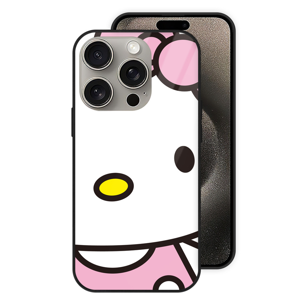 （画像用） Hello Kitty ハローキティ 【iPhone15Pro対応】スマホケース 耐衝撃＆黄変防止 背面ガラス